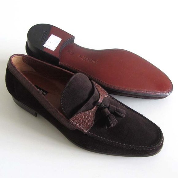 A.TESTONI croc print suede tassel loafers 11 1/2 M main image 6